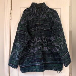 Eastern Mountain Sports purple and Green Teddy Jacket